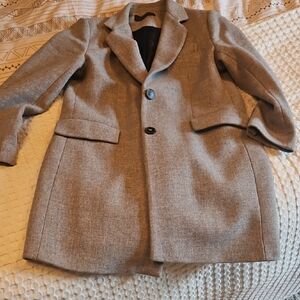Zara Grey Faux Wool Coat Xl